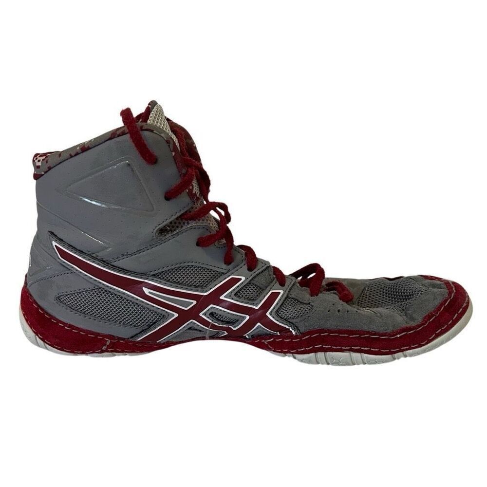 Asics Cael Sanderson v7.0 Men's 7.5 Wrestling Shoes red gray women’s 9.5